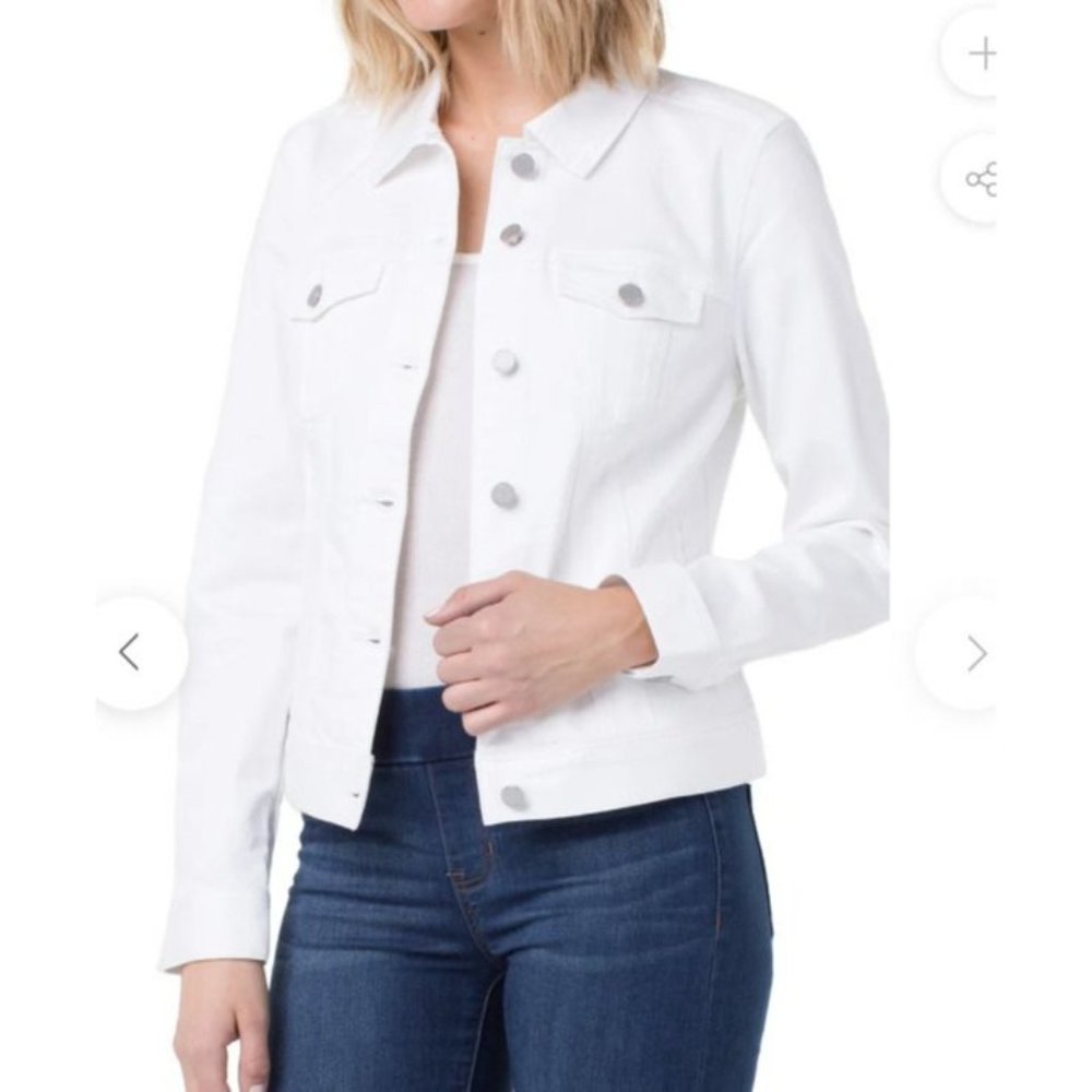 Kut From The Kloth S Small Jacket Jean Denim Stretch White Cotton Washable